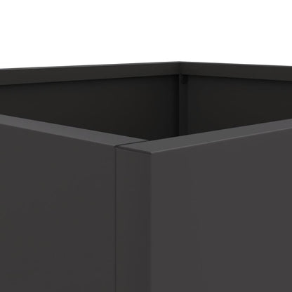 Steel Planters Set 2 Black Outdoor Garden Pots | HomeAndLiving
