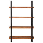 4-Tier Bookcase made of Solid Wood Acacia and Iron