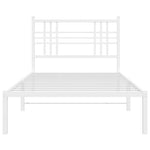Modern Metal Bed Frame with Headboard White King Single Size