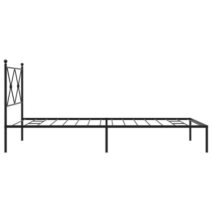 Metal Bed Frame with Headboard Black King Single Size - 207×112×90.5cm