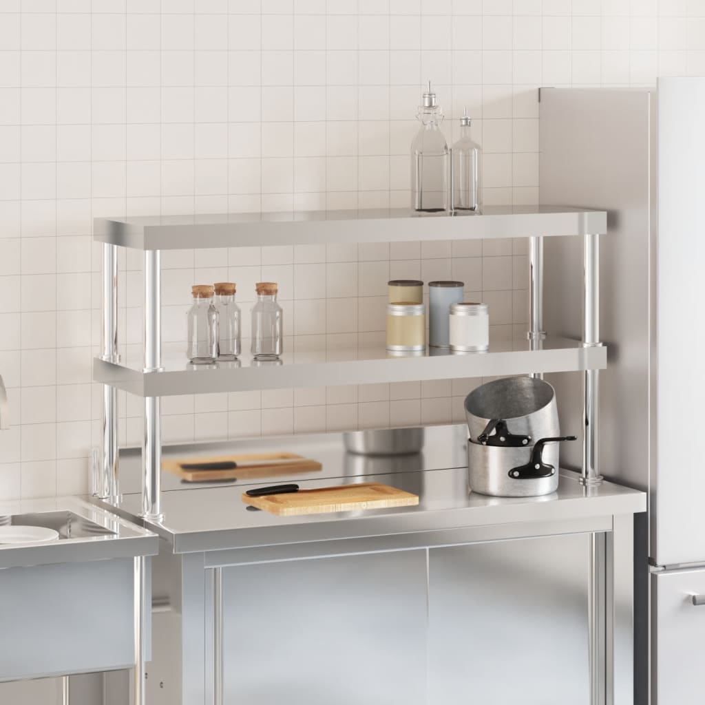 Work Table Overshelf 2-Tier  Stainless Steel