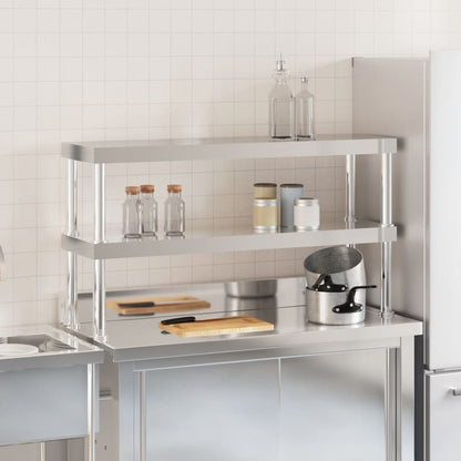 Work Table Overshelf 2-Tier  Stainless Steel