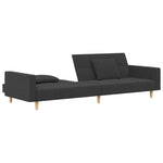 2-Seater Sofa Bed with Two Pillows Dark Grey