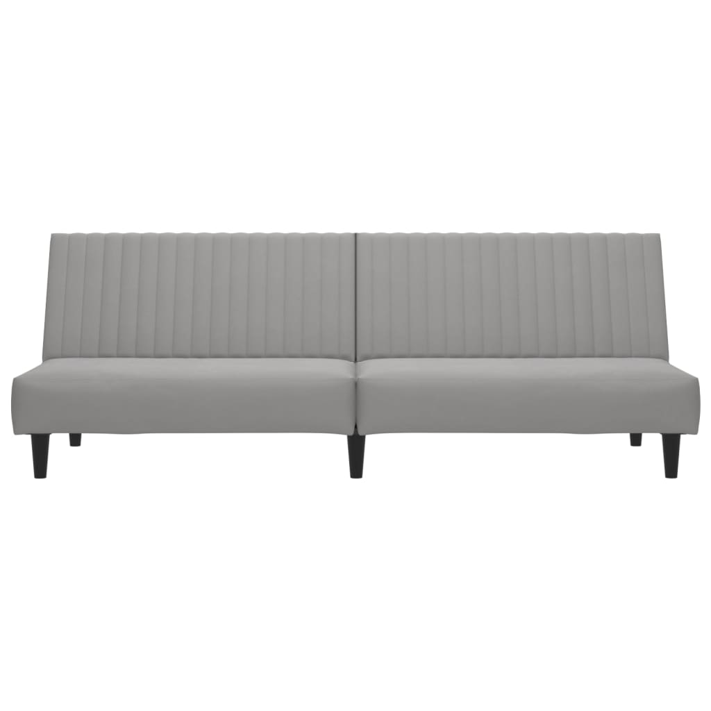 2-Seater Sofa Bed Light Grey-Velvet