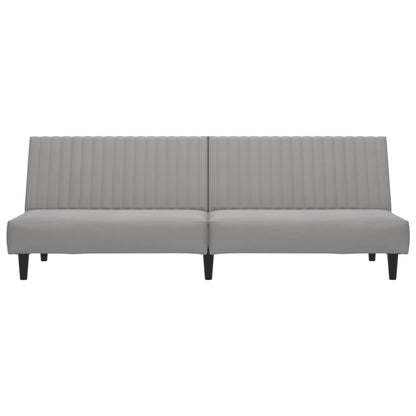 2-Seater Sofa Bed Light Grey-Velvet
