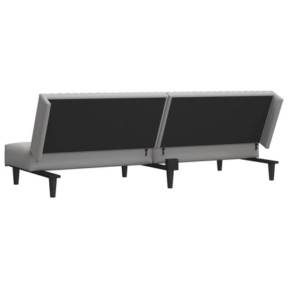 2-Seater Sofa Bed Light Grey-Velvet