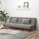 2-Seater Sofa Bed Light Grey-Velvet