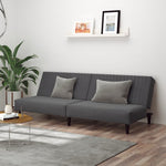 2-Seater Sofa Bed Light Grey-Velvet