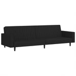 2-Seater Sofa Bed Black-Velvet