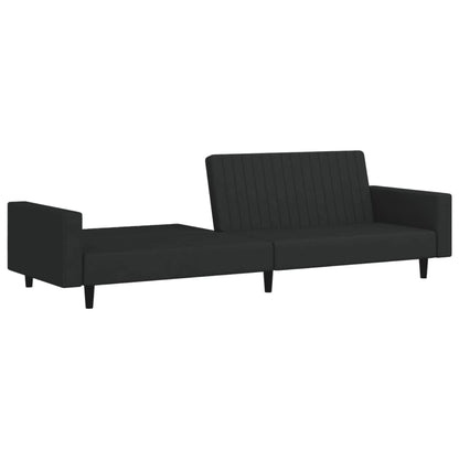 2-Seater Sofa Bed Black-Velvet