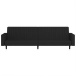 2-Seater Sofa Bed Black-Velvet