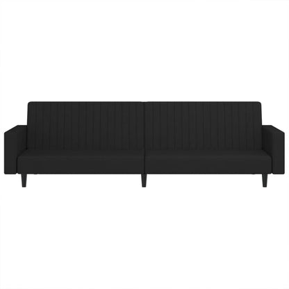 2-Seater Sofa Bed Black-Velvet