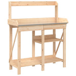 Potting Bench with Shelves Solid Wood Fir