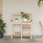 Potting Bench with Shelves Solid Wood Fir