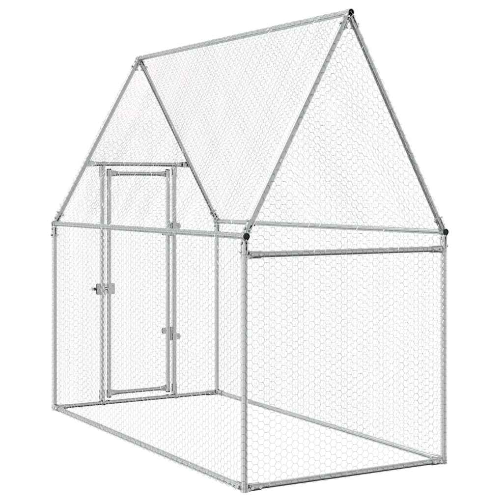 Walk-In Chicken Cage Galvanised Steel 200x100x190cm | HomeAndLiving