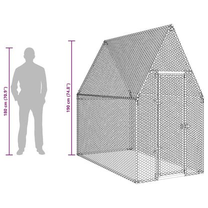Walk-In Chicken Cage Galvanised Steel 200x100x190cm | HomeAndLiving