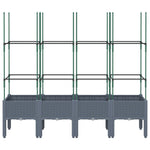 Garden Planter with Trellis Grey PP