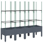 Garden Planter with Trellis Grey PP