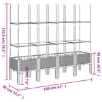 Garden Planter with Trellis Grey PP