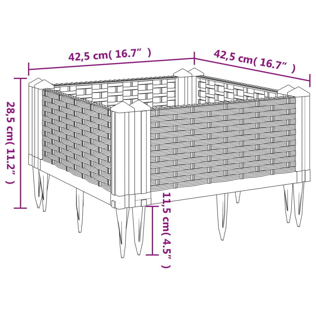 Garden Planter with Pegs