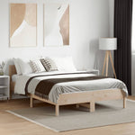 Bed Frame with Headboard-Solid Wood Pine