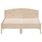 Bed Frame with Headboard-Solid Wood Pine