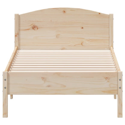 Bed Frame with Headboard Solid Wood Pine Single Size