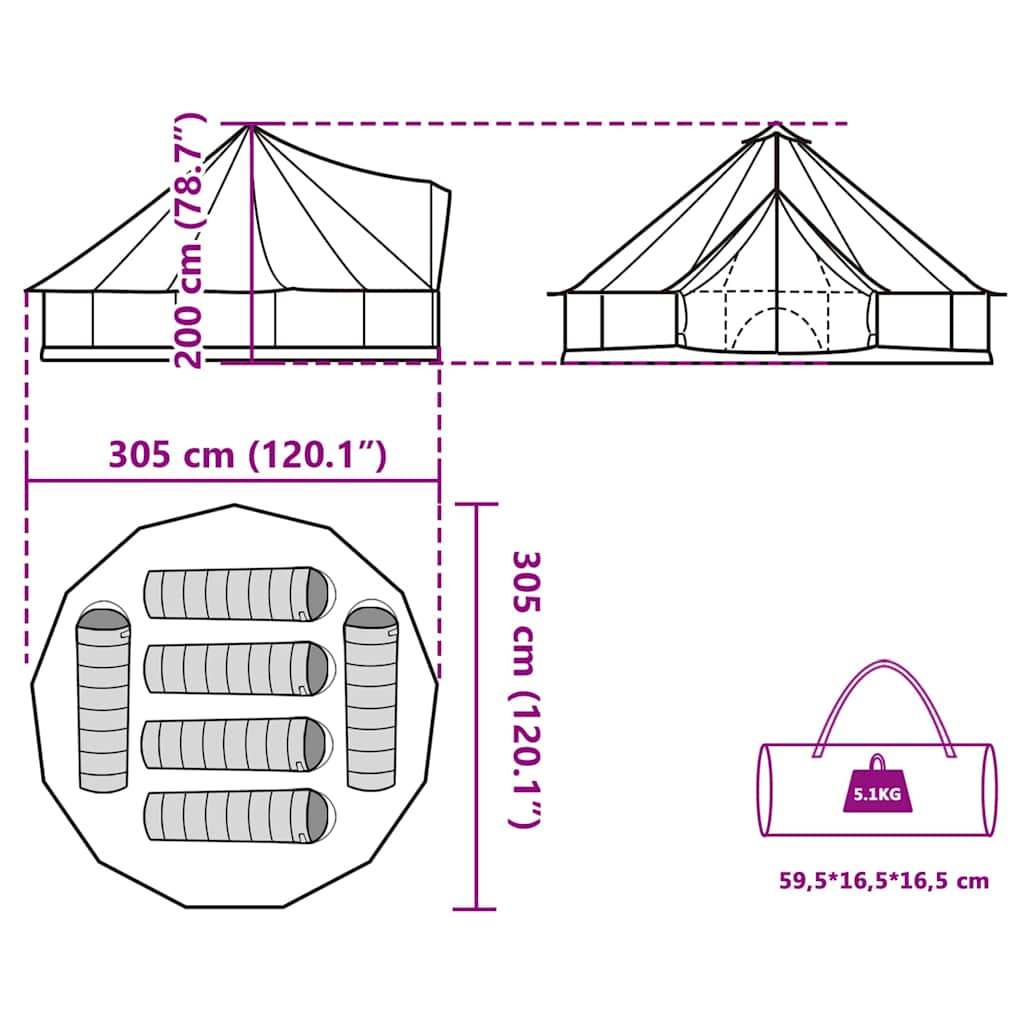 6 Person Tipi Tent Waterproof Family Camping | HomeAndLiving