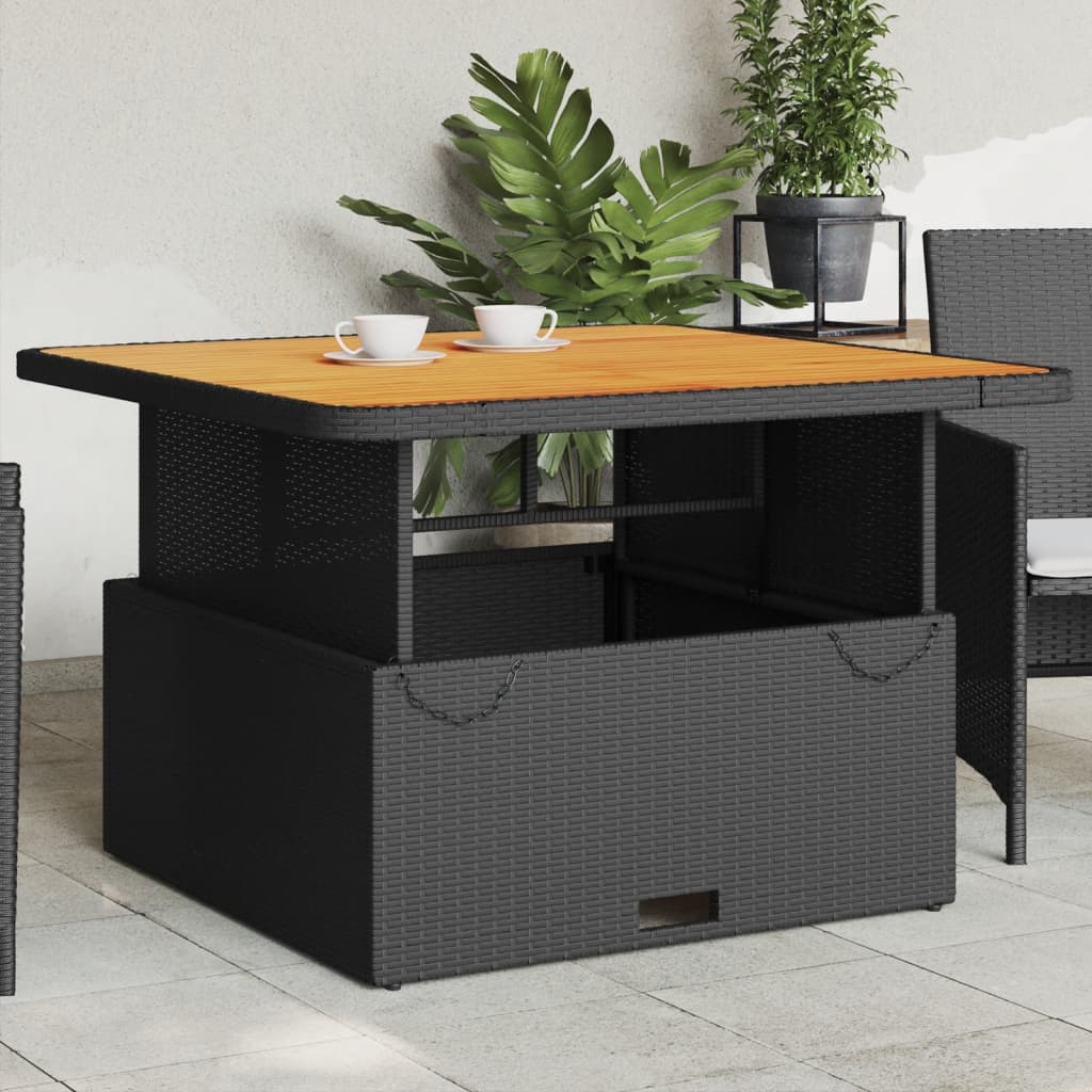 Decorative Garden Table Black 110x110x71 cm Patio Setup Summer 