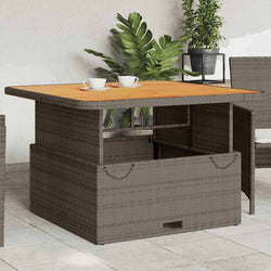 Space Saving Garden Table Grey 110x110x71 cm Patio Setup Home Comfort 