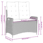 Space Saving Reclining Garden Bench with Cushions Relaxing Seating Summer