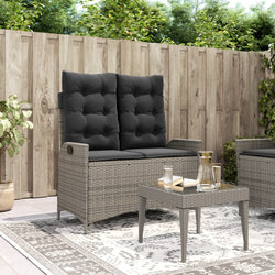 Space Saving Reclining Garden Bench with Cushions Relaxing Seating Summer 