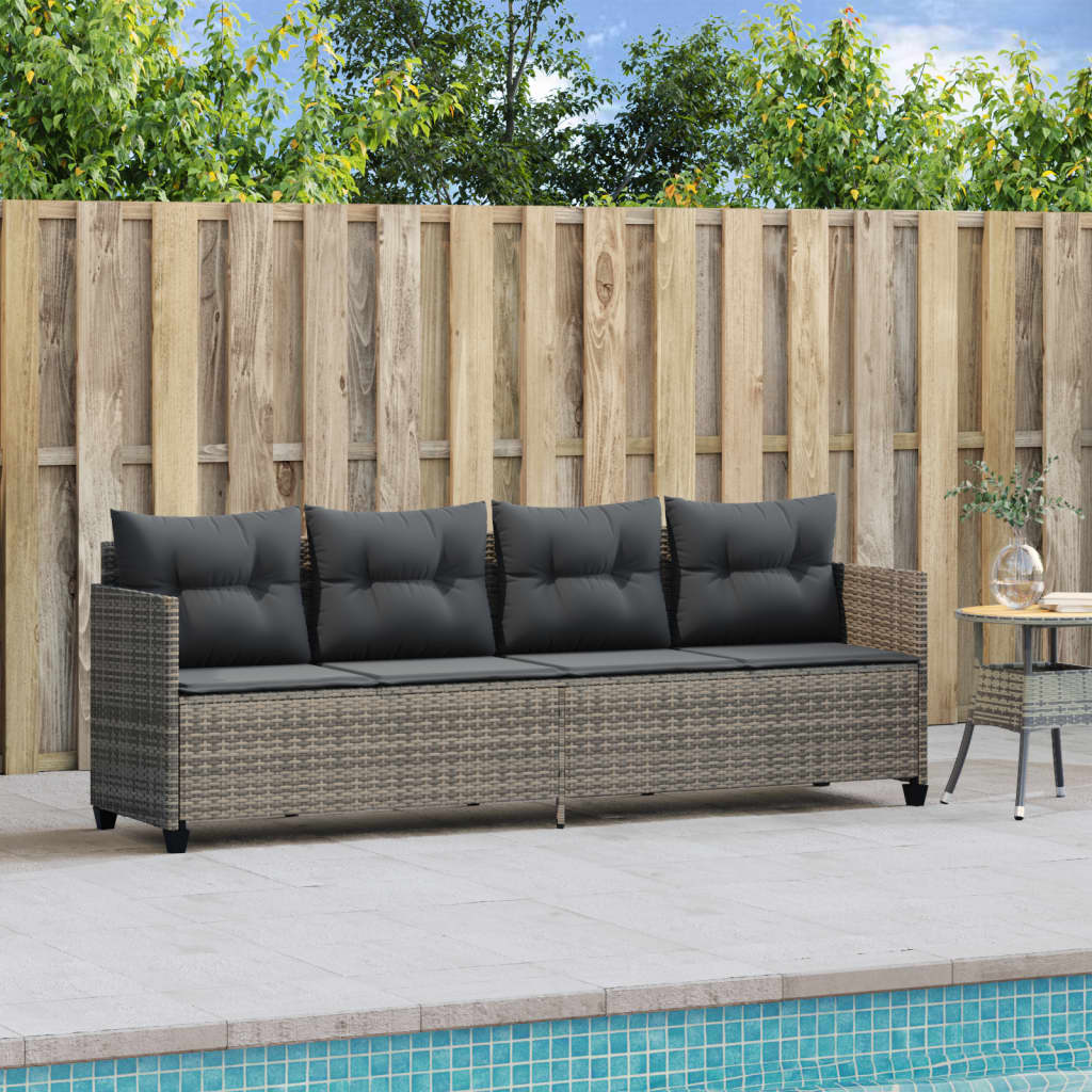 Functional Sun Lounger with Cushions Grey Daily Living Essential Outdoor Living 