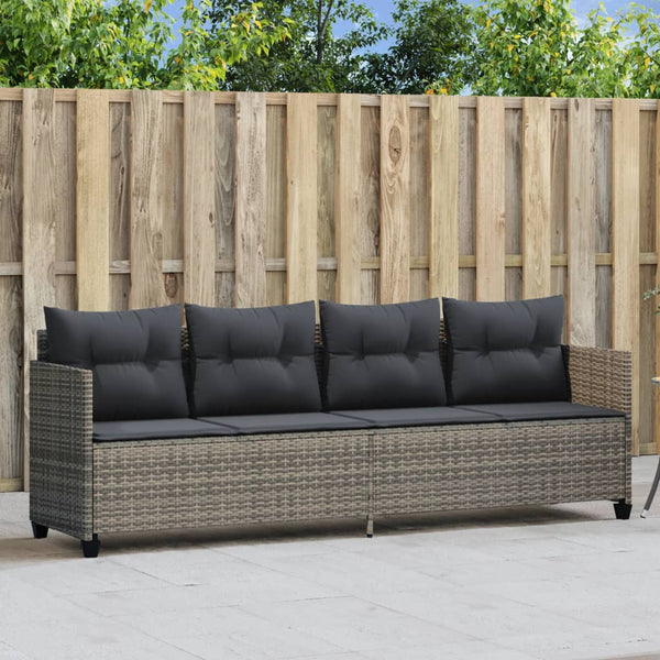 Functional Sun Lounger with Cushions Grey Daily Living Essential Outdoor Living