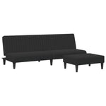 2 Piece Sofa Set Black Velvet