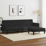2 Piece Sofa Set Black - Velvet