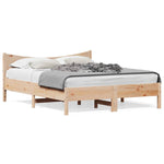 Bed Frame with Headboard Solid Wood Pine Queen