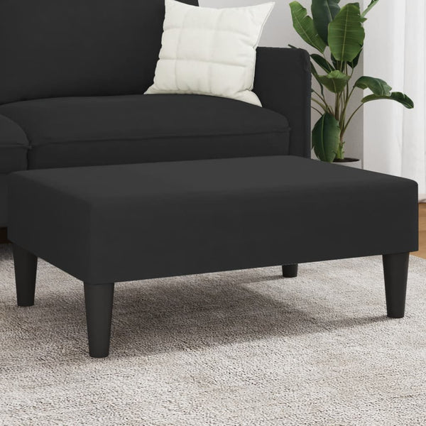  Footstool Black Velvet