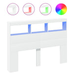 LED Headboard Cabinet 140cm White Storage | HomeAndLiving