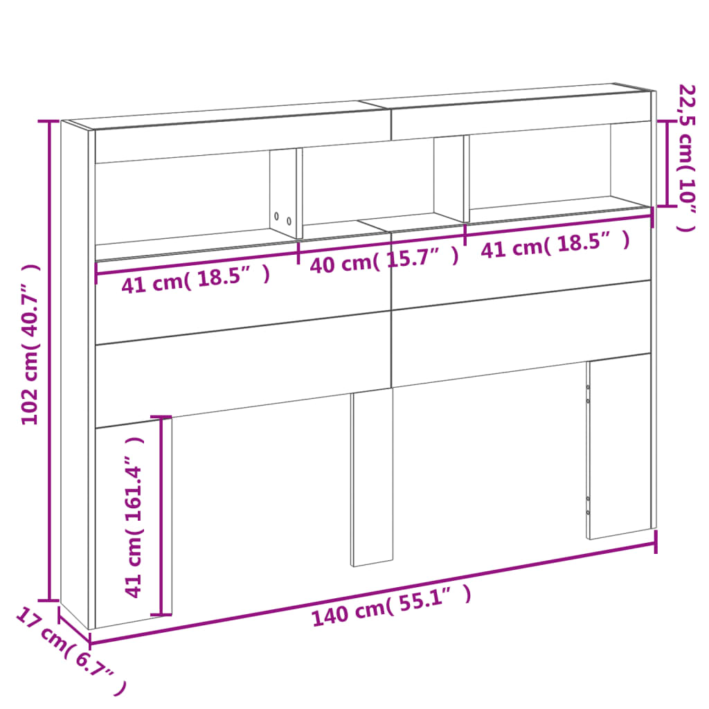 LED Headboard Cabinet 140cm White Storage | HomeAndLiving
