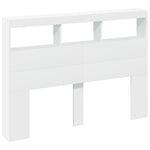 LED Headboard Cabinet 140cm White Storage | HomeAndLiving