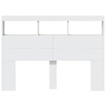 LED Headboard Cabinet 140cm White Storage | HomeAndLiving