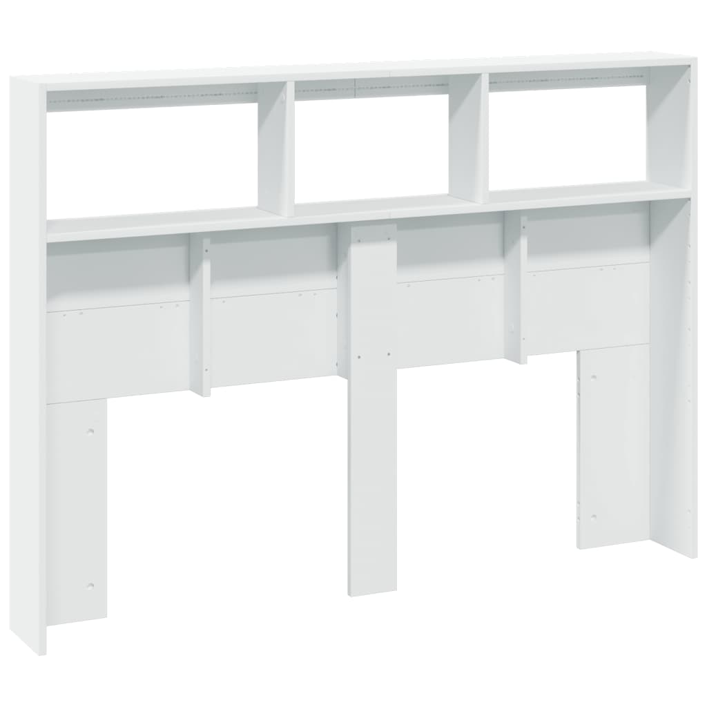 LED Headboard Cabinet 140cm White Storage | HomeAndLiving