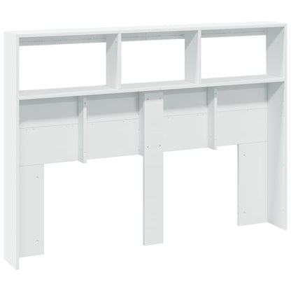 LED Headboard Cabinet 140cm White Storage | HomeAndLiving