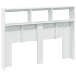 LED Headboard Cabinet 140cm White Storage | HomeAndLiving