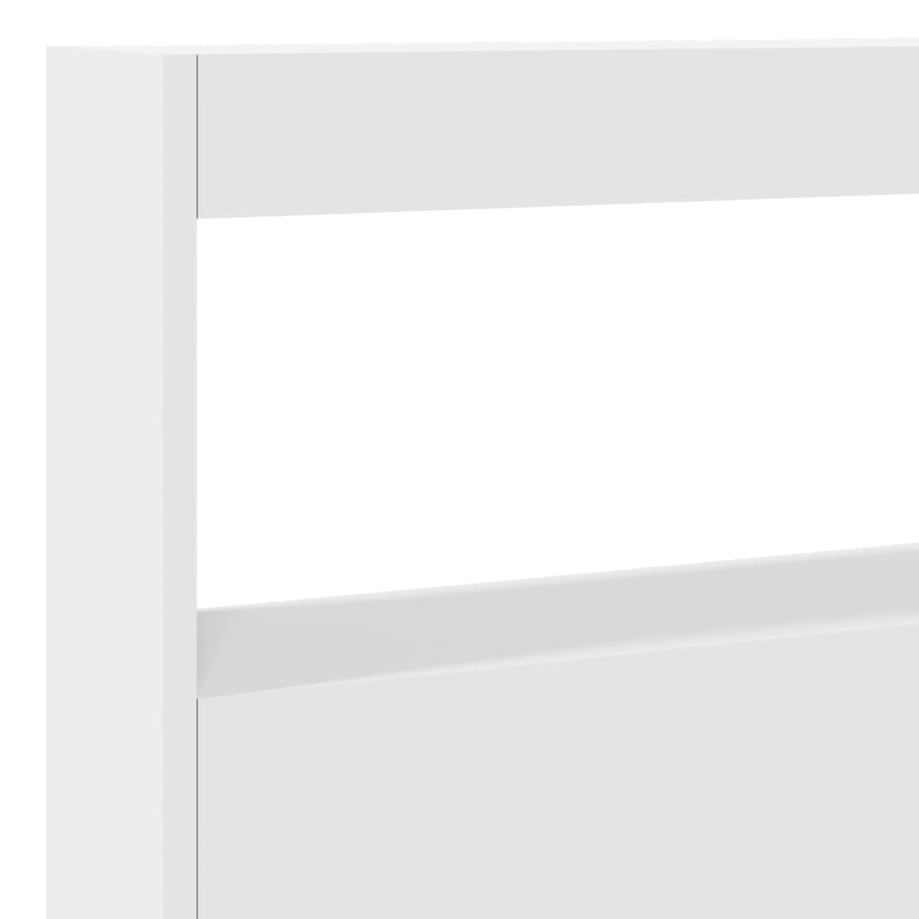 LED Headboard Cabinet 140cm White Storage | HomeAndLiving