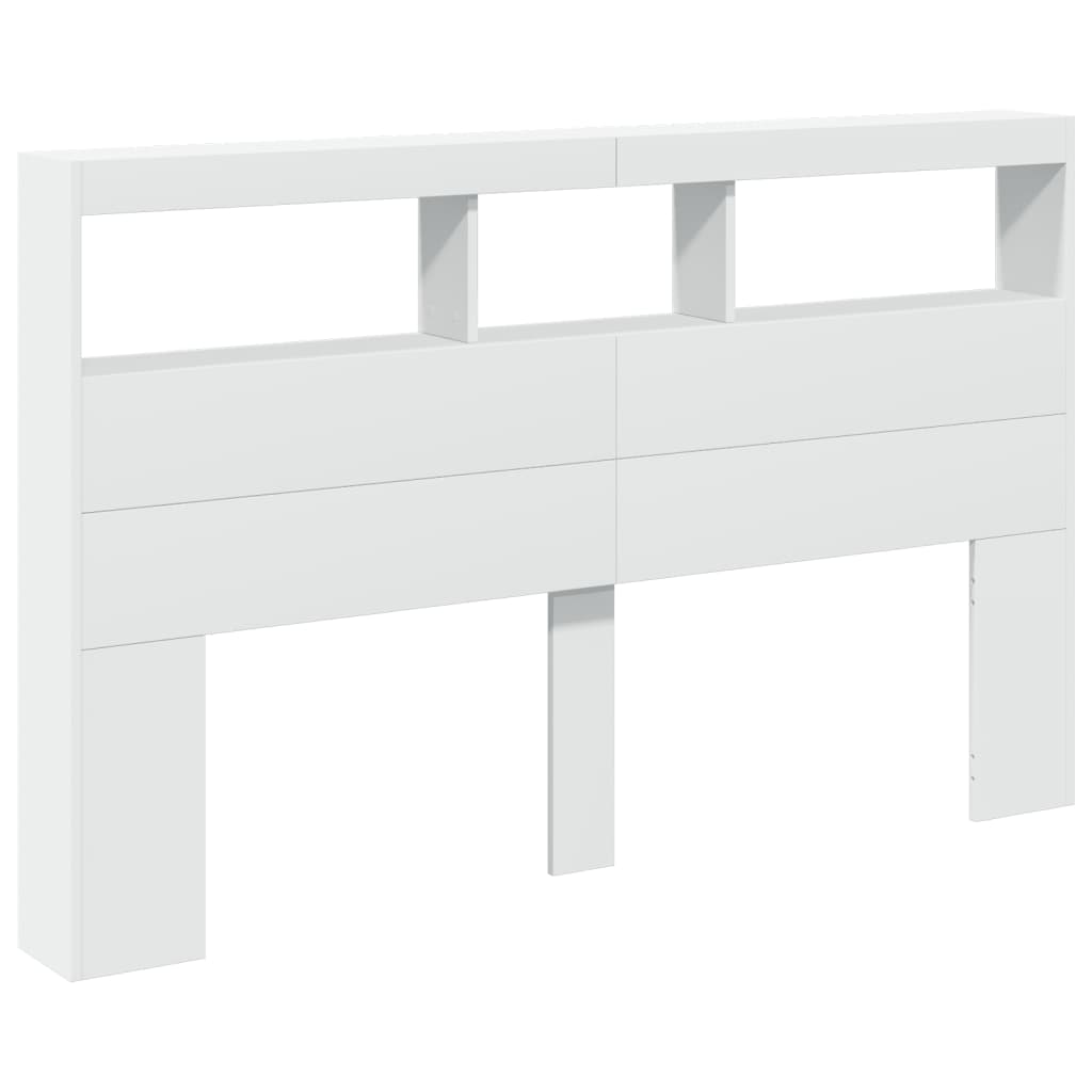 LED Headboard Cabinet 160cm White RGB | HomeAndLiving