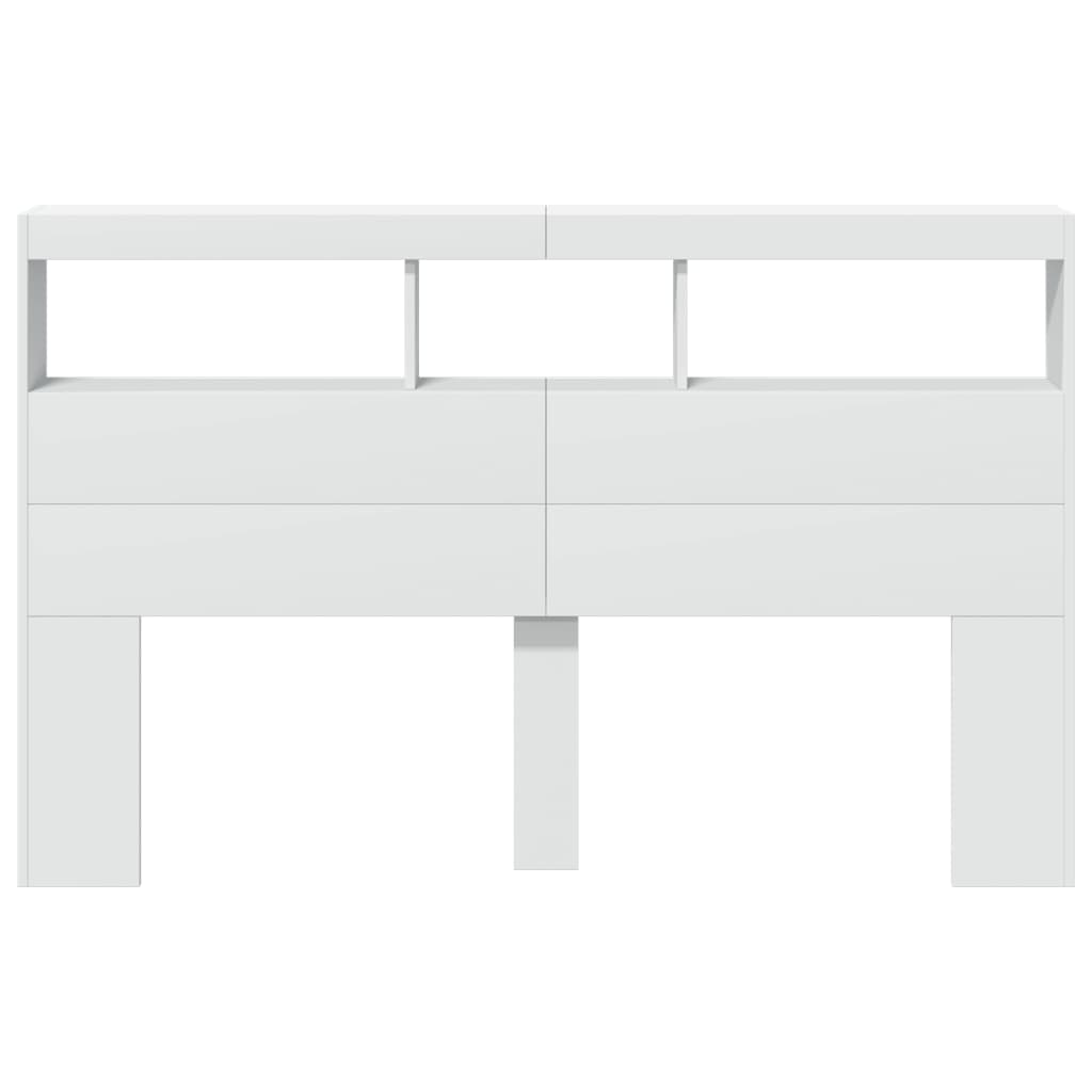 LED Headboard Cabinet 160cm White RGB | HomeAndLiving