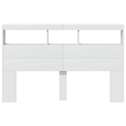 LED Headboard Cabinet 160cm White RGB | HomeAndLiving