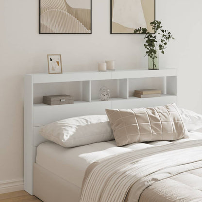 LED Headboard Cabinet 160cm White RGB | HomeAndLiving